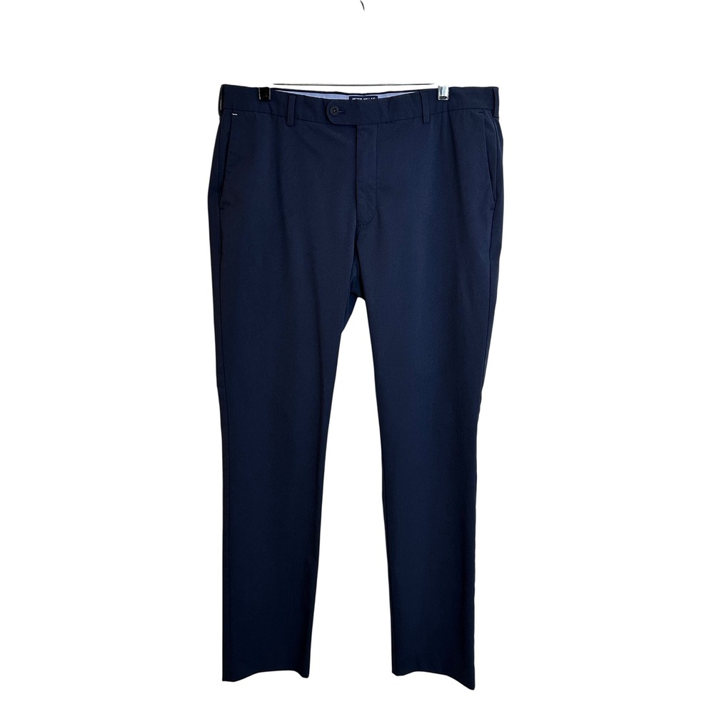 Peter Millar Crown Crafted Trouser Pants Size 36x32 Navy‎ Blue Straight Leg